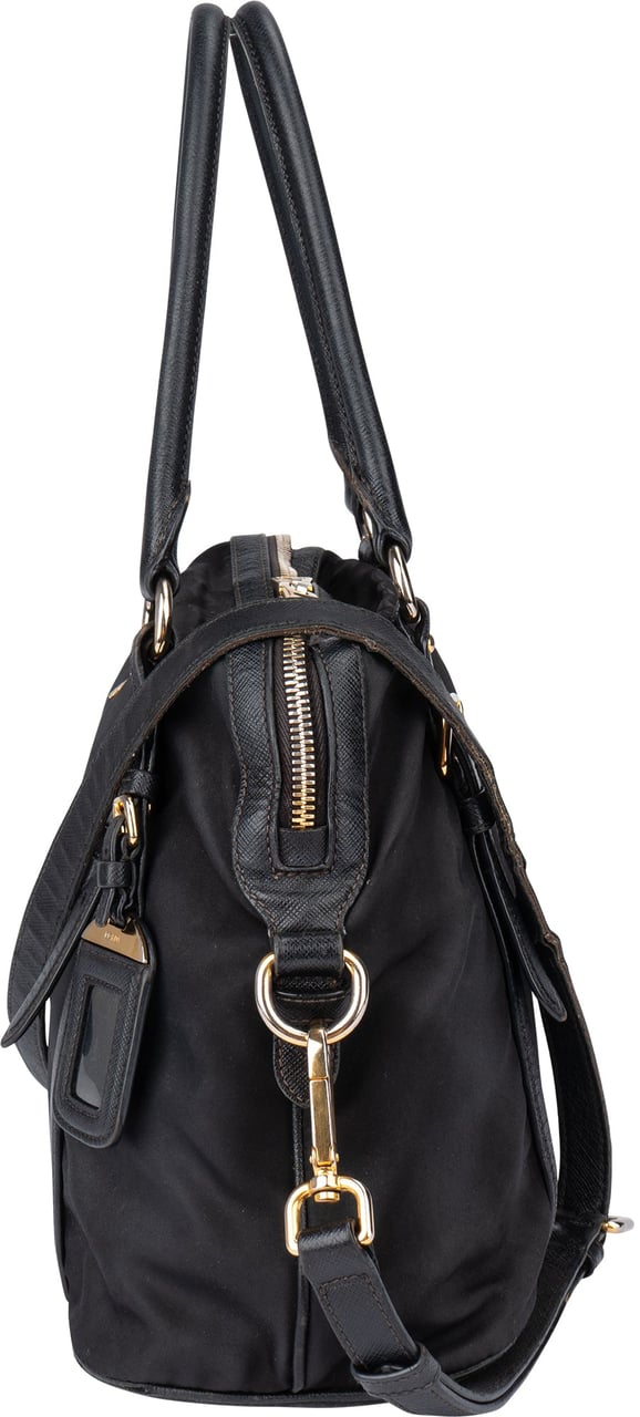 Prada Prada Black Nylon City Handbag Zwart