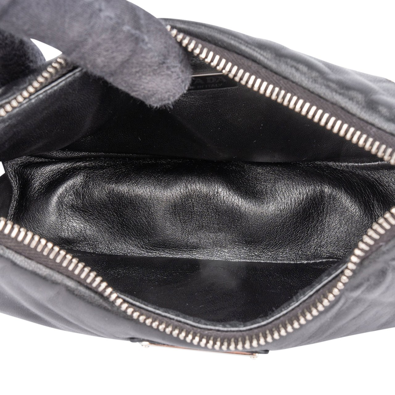 Prada Soft Leather Triangle Re-Edition Crossbody Bag Zwart
