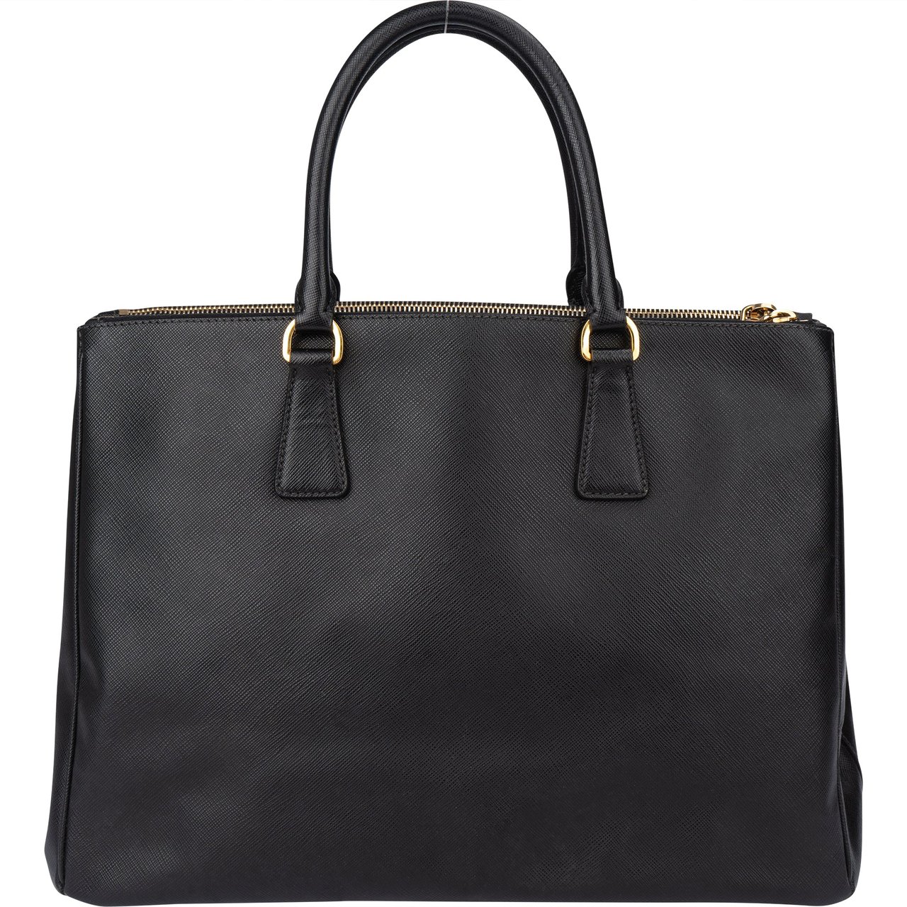 Prada Prada Black Saffiano Leather Galleria Handbag Zwart