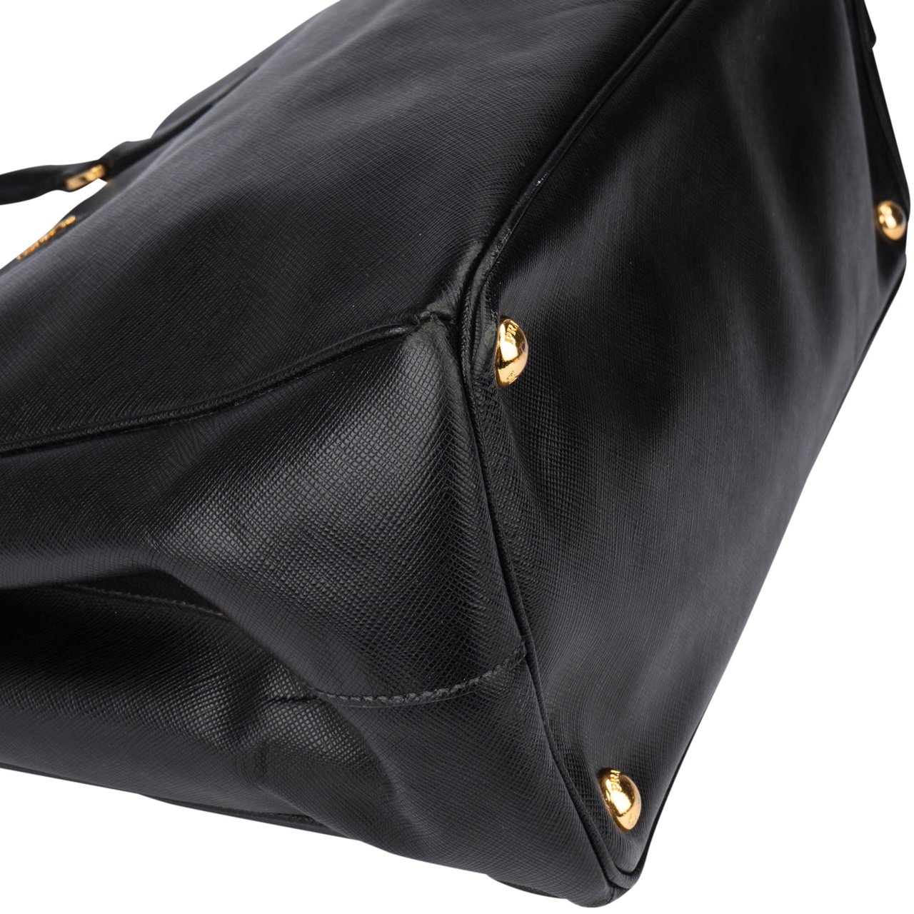 Prada Prada Black Saffiano Leather Galleria Handbag Zwart