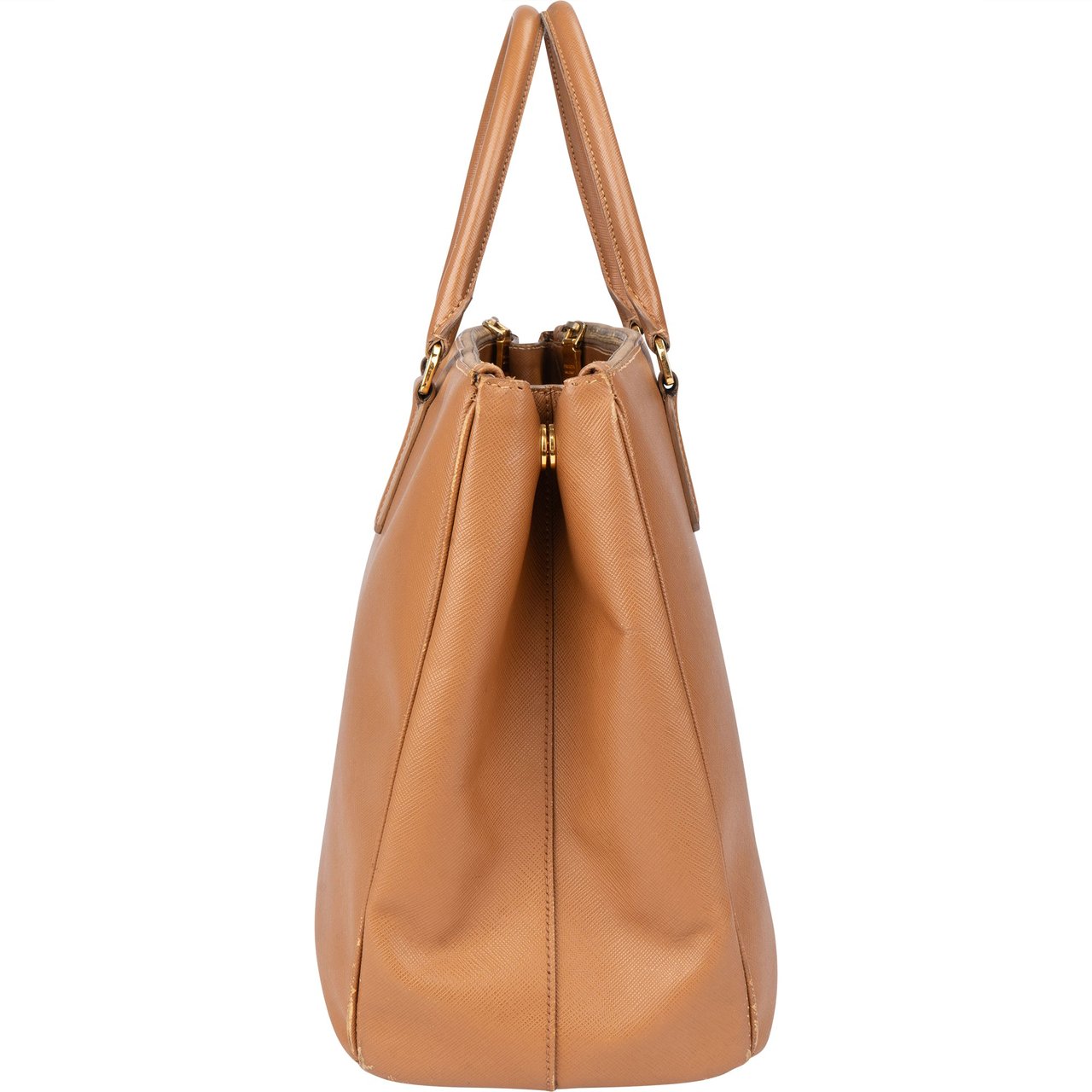 Prada Prada Brown Leather Galleria Handbag Bruin