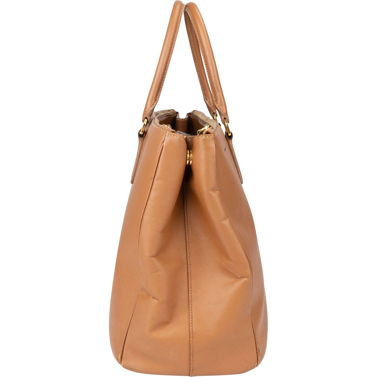 Prada Brown Leather Galleria Handbag Bruin