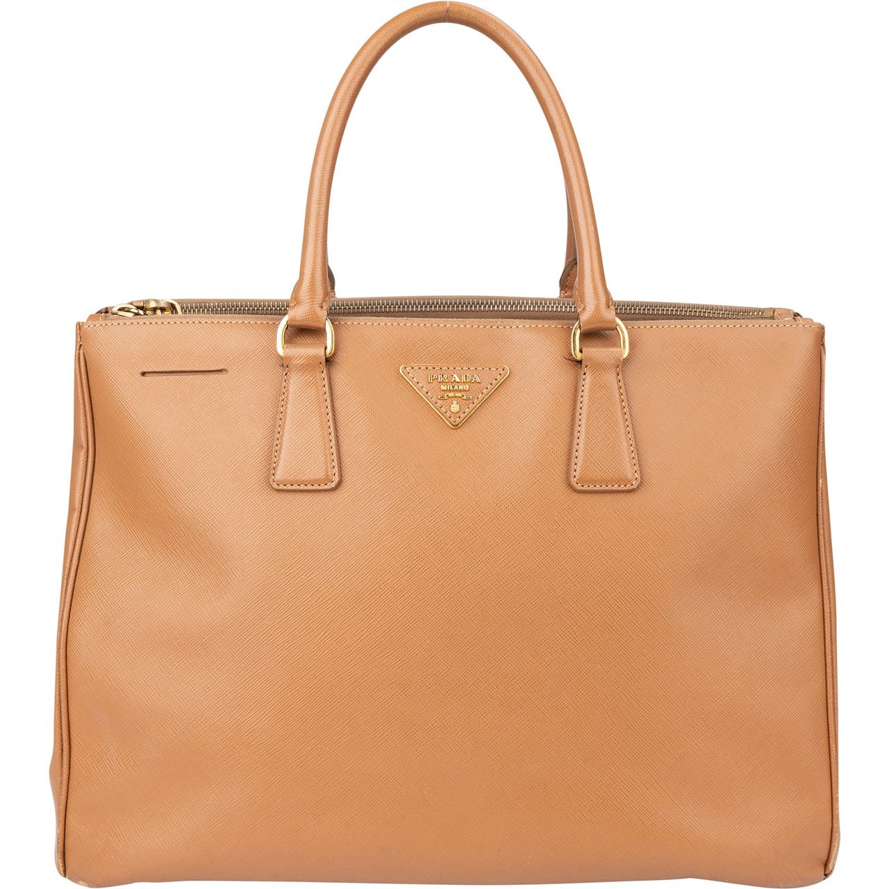 Prada Prada Brown Leather Galleria Handbag Bruin