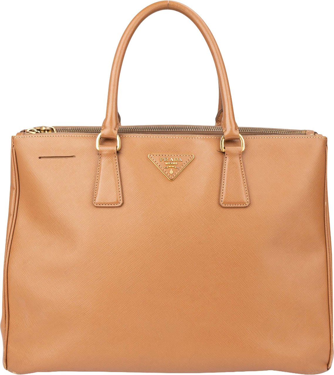 Prada Brown Leather Galleria Handbag Bruin