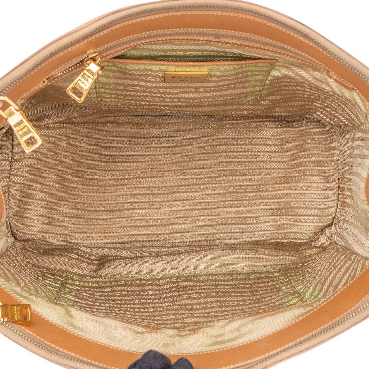 Prada Brown Leather Galleria Handbag Bruin