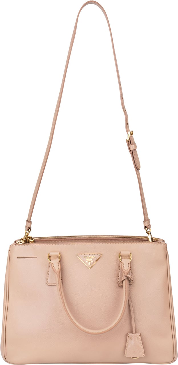 Prada Prada Saffiano Leather Galleria Handbag Roze