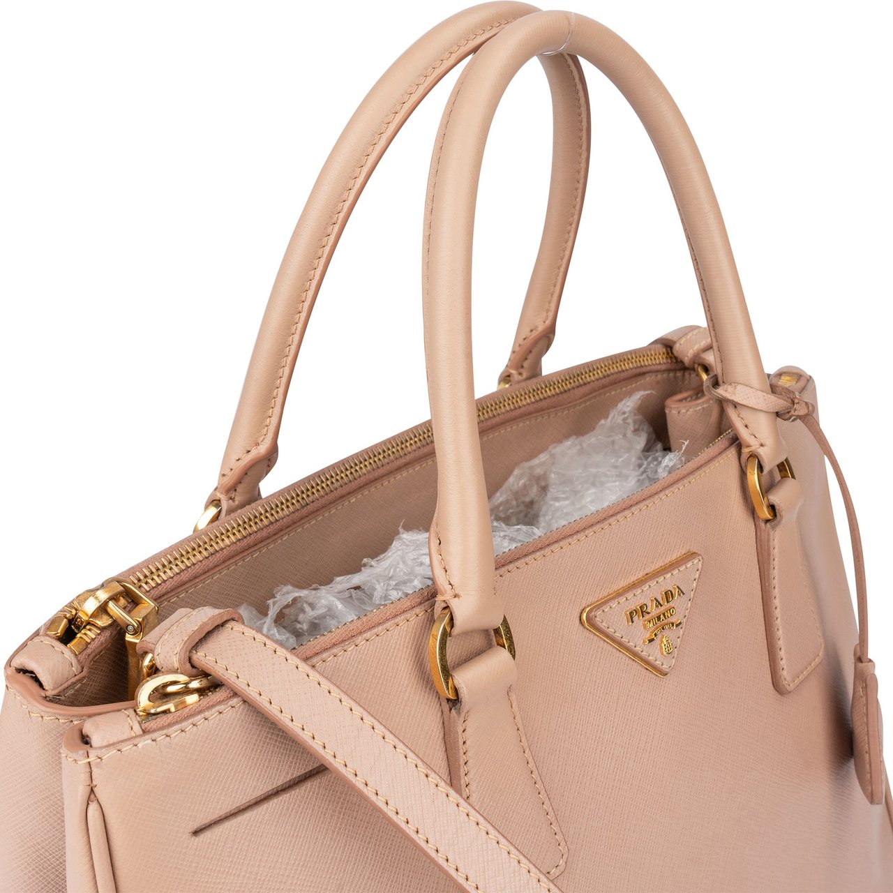 Prada Prada Saffiano Leather Galleria Handbag Roze
