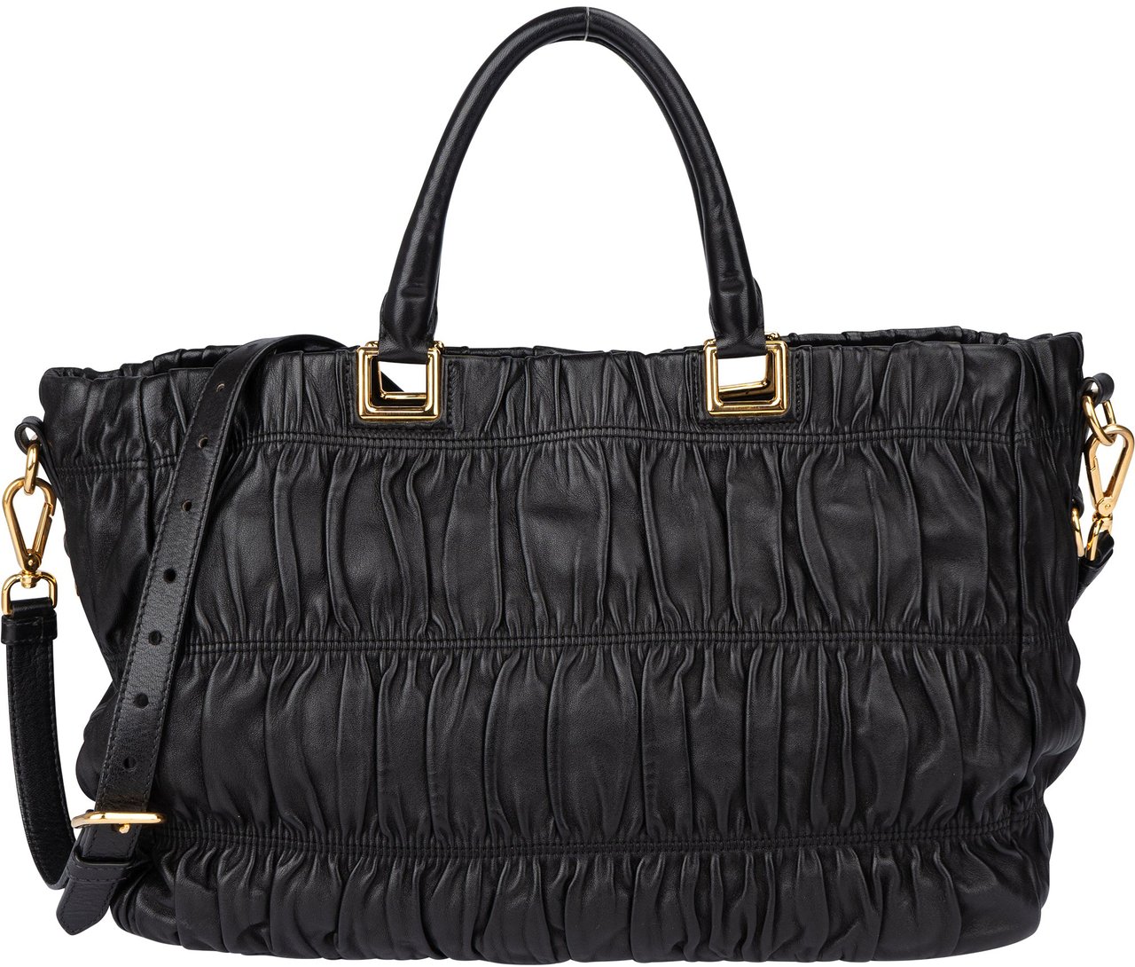 Prada Prada Quilted Leather City Handbag Zwart