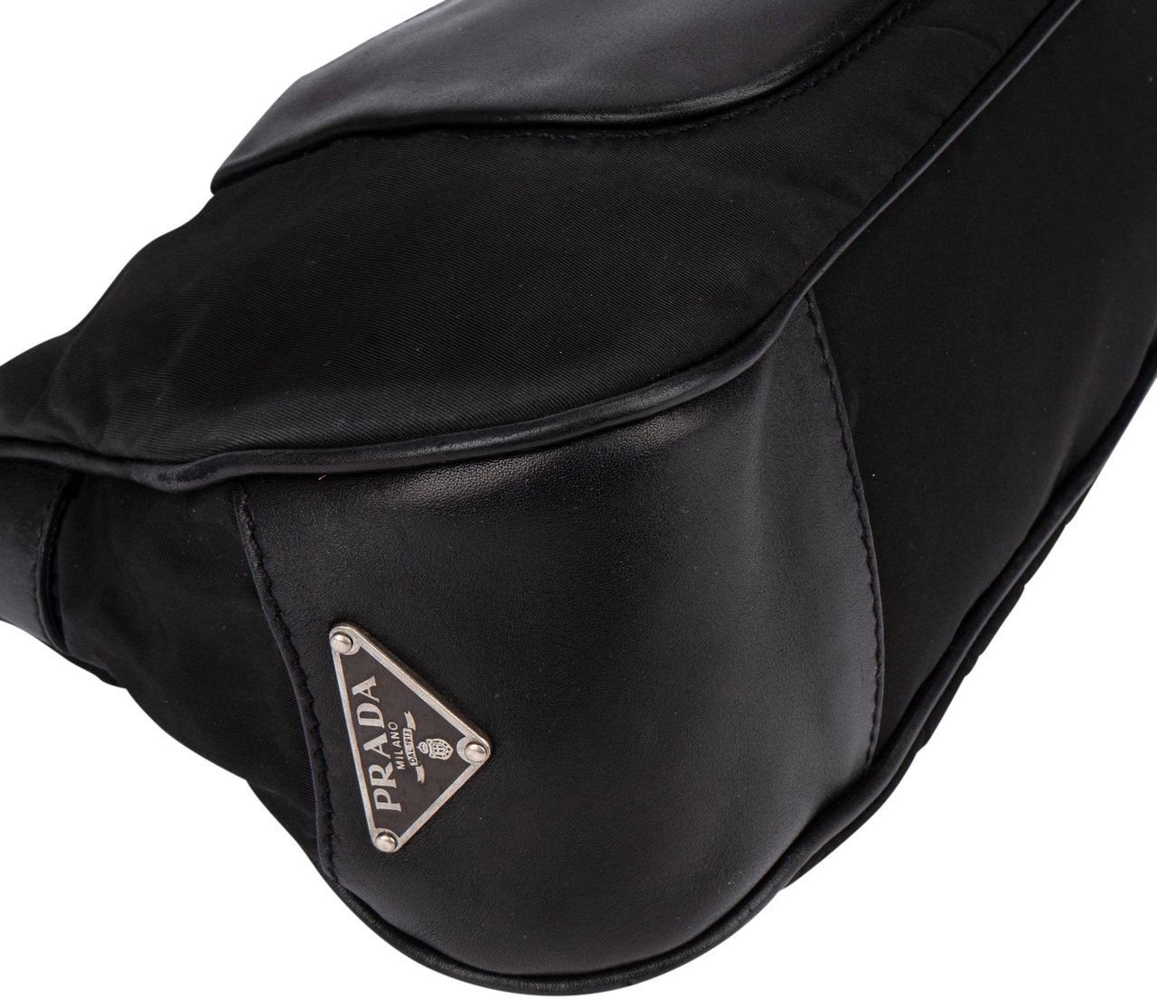 Prada Prada Nylon Triangle Shoulder Bag Zwart