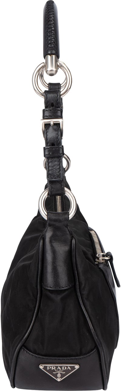 Prada Prada Nylon Triangle Shoulder Bag Zwart