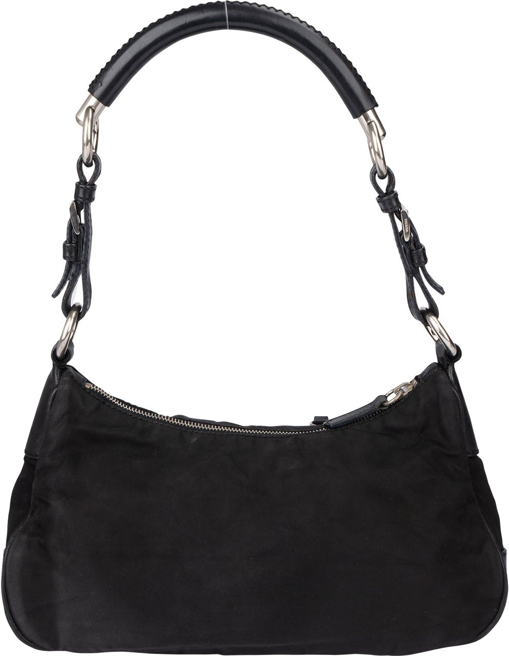 Prada Prada Nylon Triangle Shoulder Bag Zwart