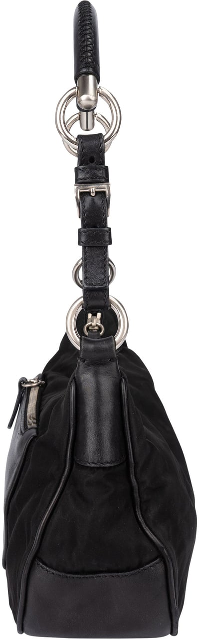 Prada Prada Nylon Triangle Shoulder Bag Zwart