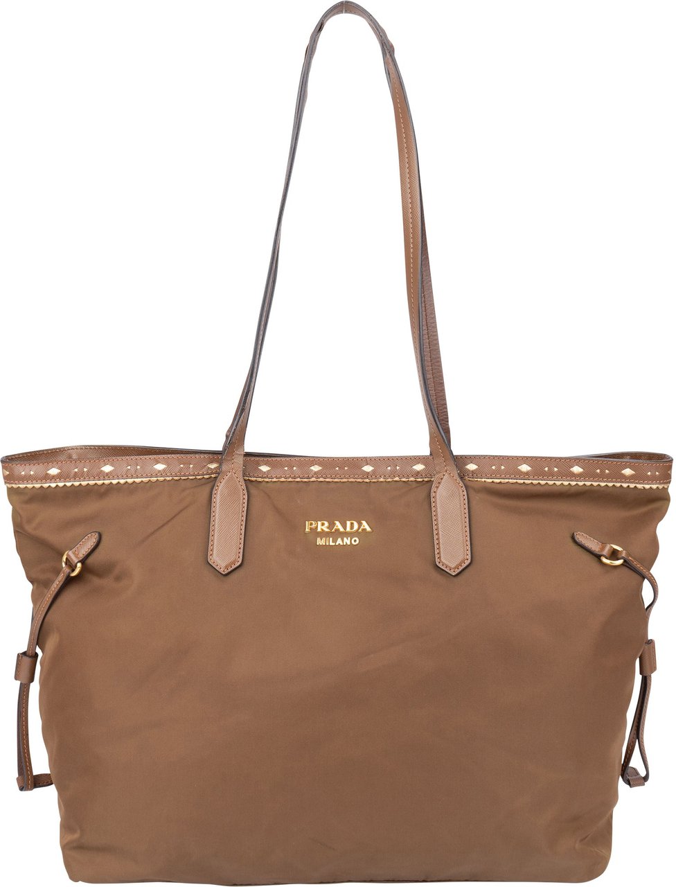 Prada Prada Brown Nylon Handbag Bruin