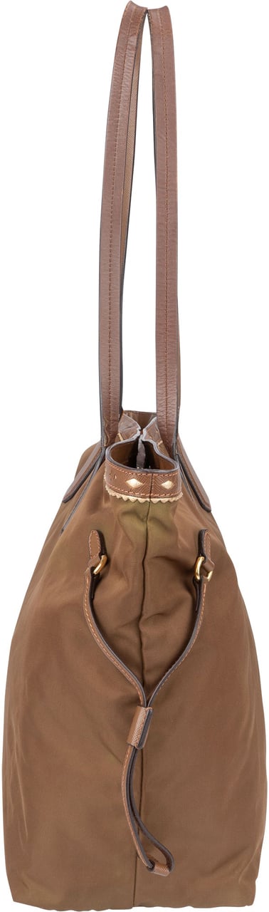 Prada Brown Nylon Handbag Bruin