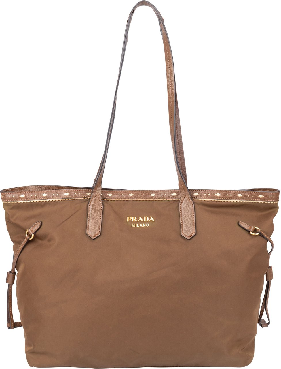Prada Prada Brown Nylon Handbag Bruin