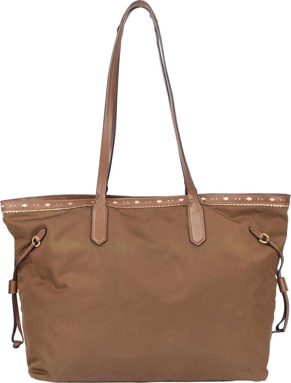 Prada Brown Nylon Handbag Bruin