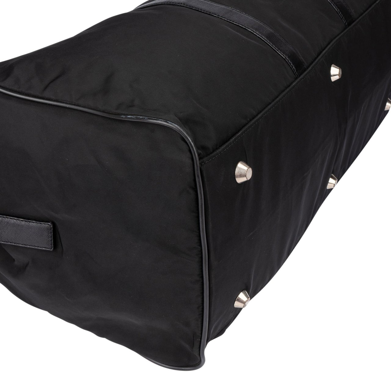 Prada Prada Black Safffiano Leather Triangle Duffle Bag 55 Zwart