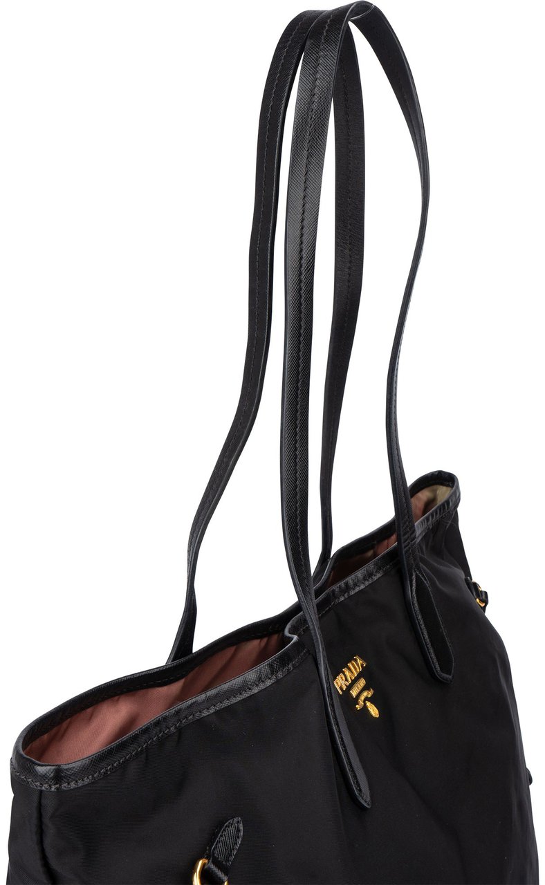 Prada Prada Black Nylon Handbag Zwart