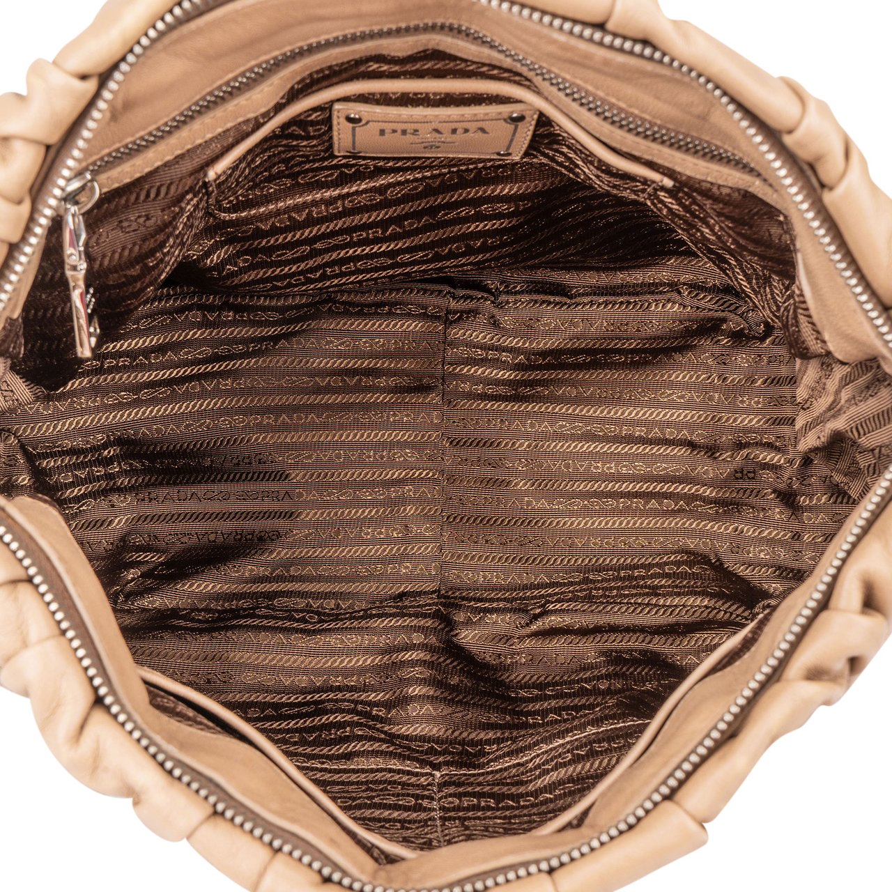 Prada Quilted Leather City Handbag Bruin