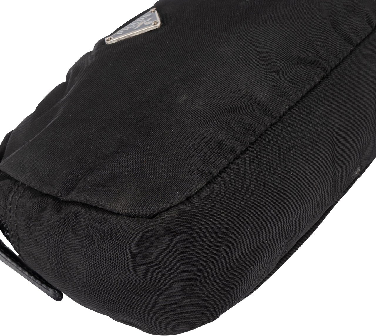 Prada Prada Black Nylon Triangle Pouch Zwart