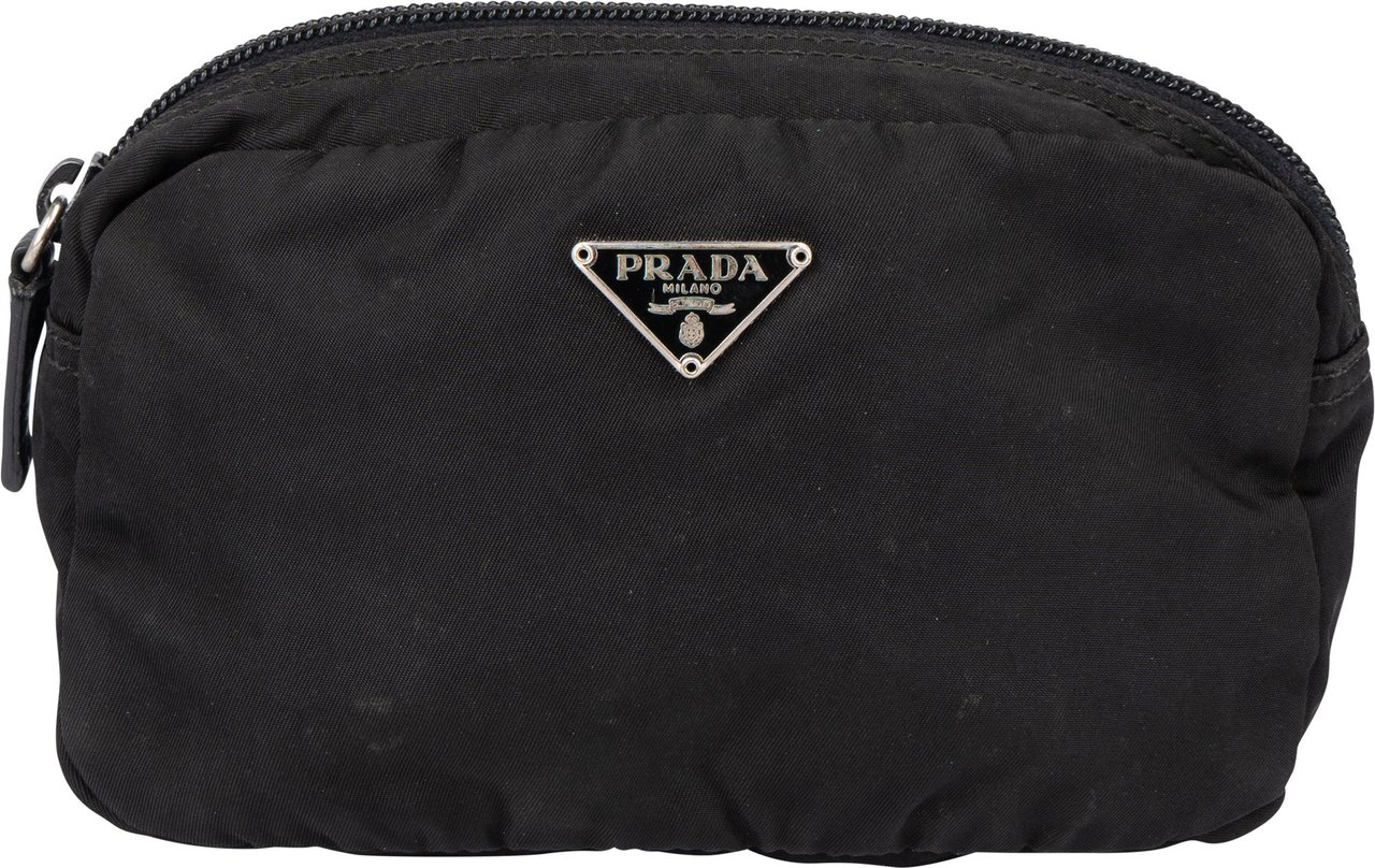 Prada Prada Black Nylon Triangle Pouch Zwart