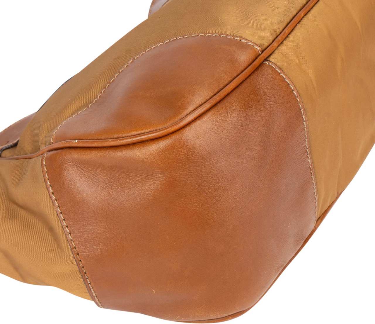 Prada Prada Brown Nylon Triangle Handbag Bruin