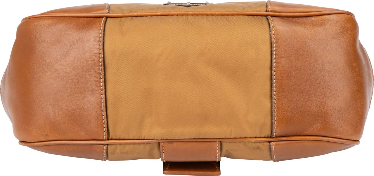 Prada Prada Brown Nylon Triangle Handbag Bruin