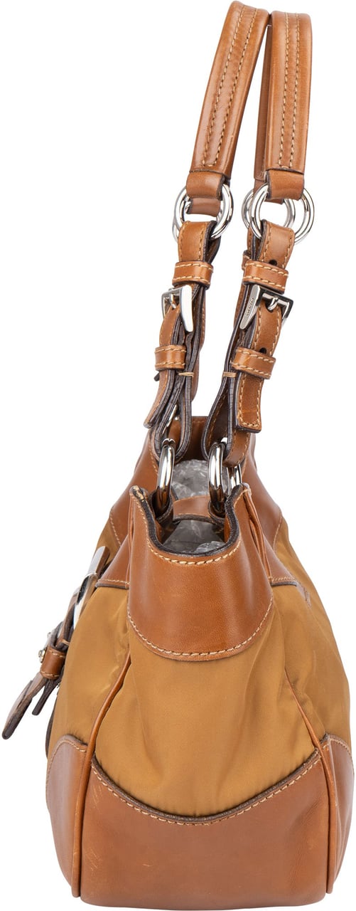 Prada Prada Brown Nylon Triangle Handbag Bruin