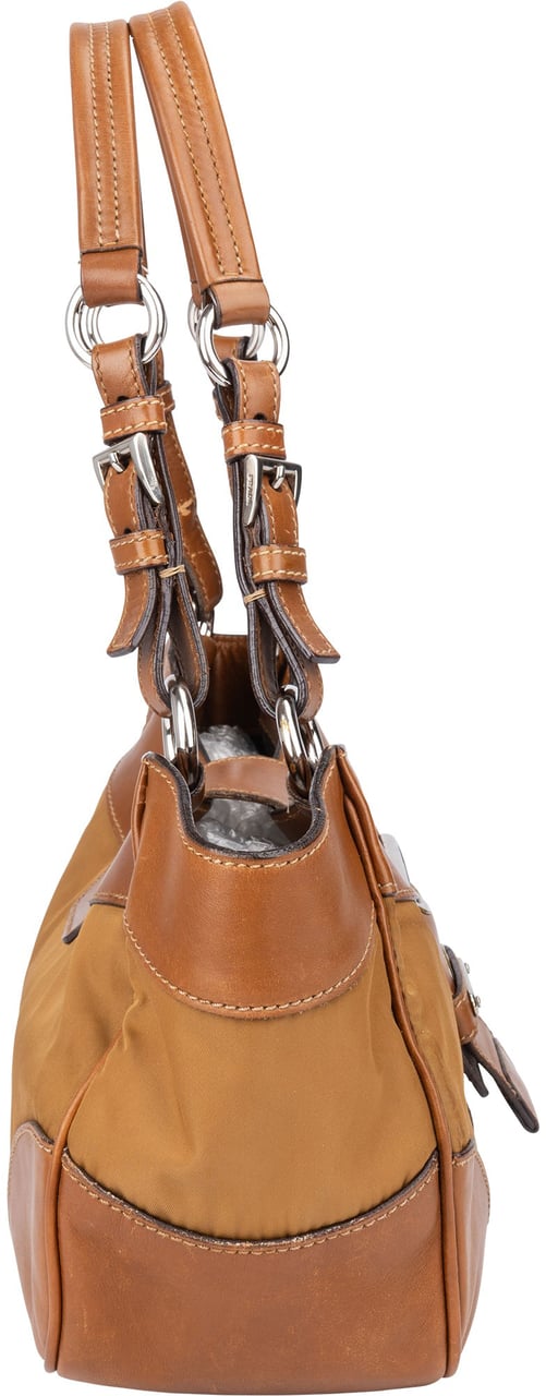 Prada Prada Brown Nylon Triangle Handbag Bruin