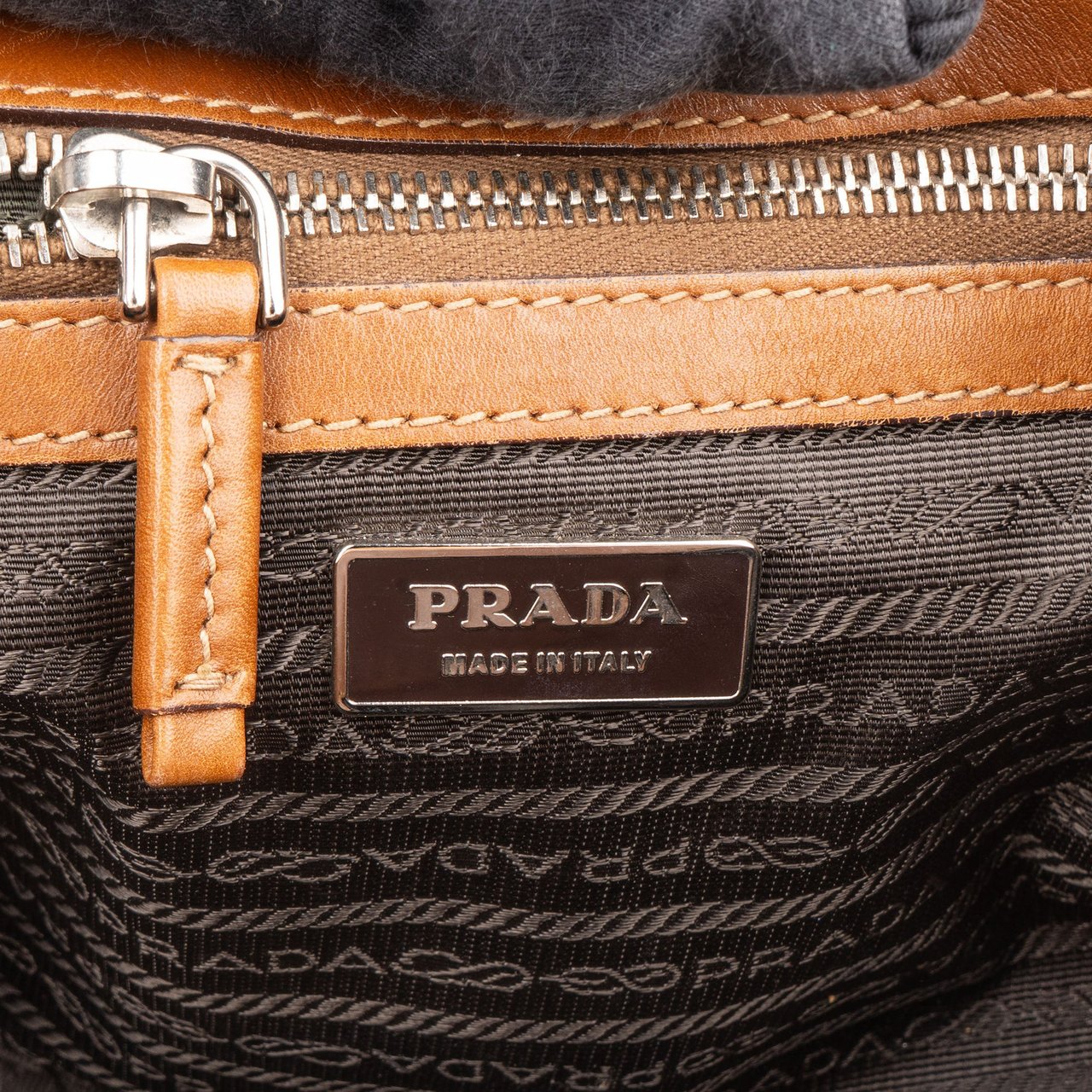 Prada Prada Brown Nylon Triangle Handbag Bruin
