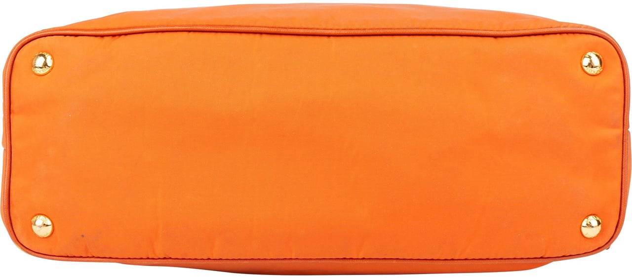 Prada Prada Saffiano Orange Nylon Handbag Oranje