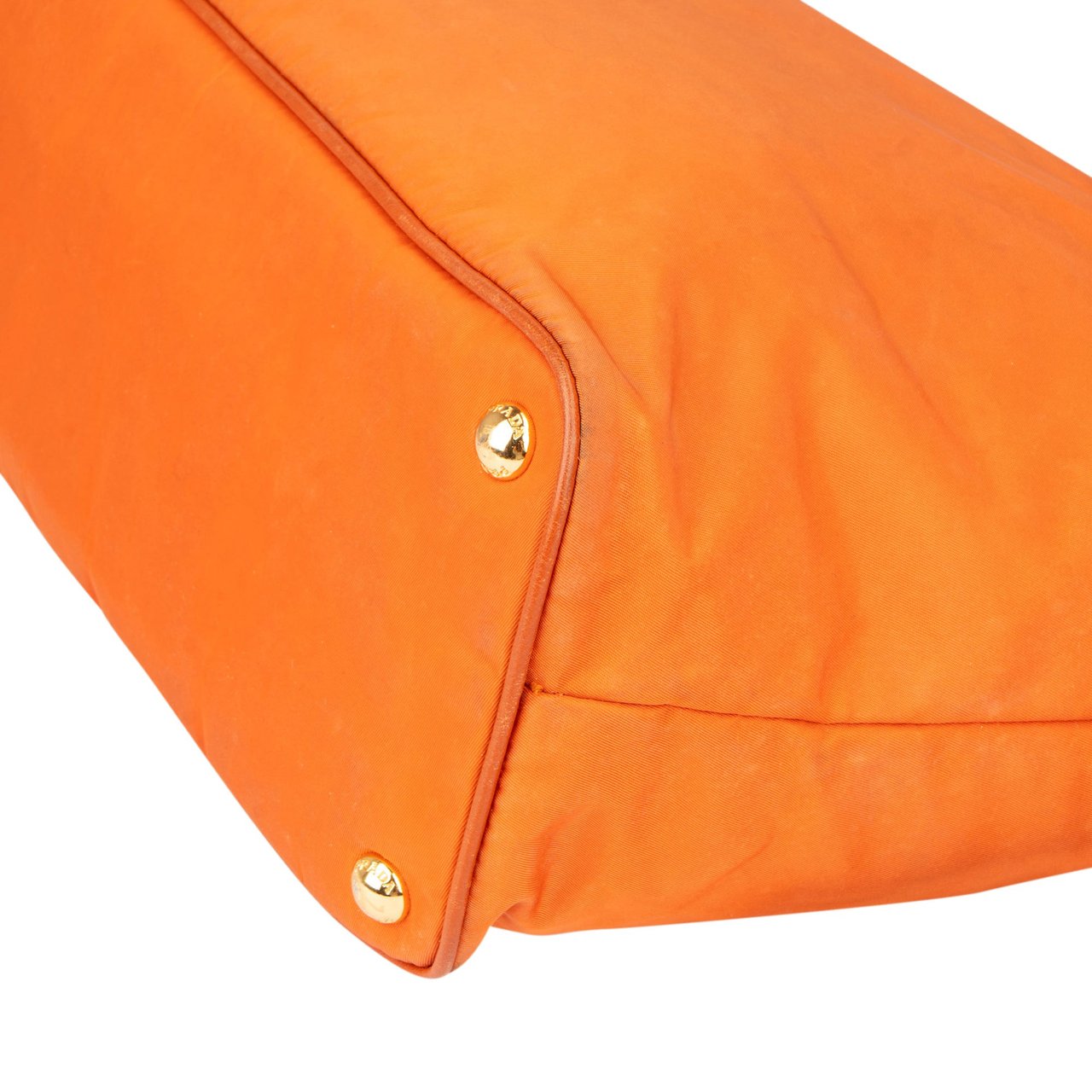 Prada Prada Saffiano Orange Nylon Handbag Oranje