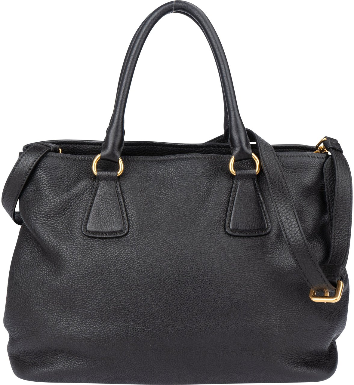 Prada Prada Black Leather Vitello Handbag Zwart