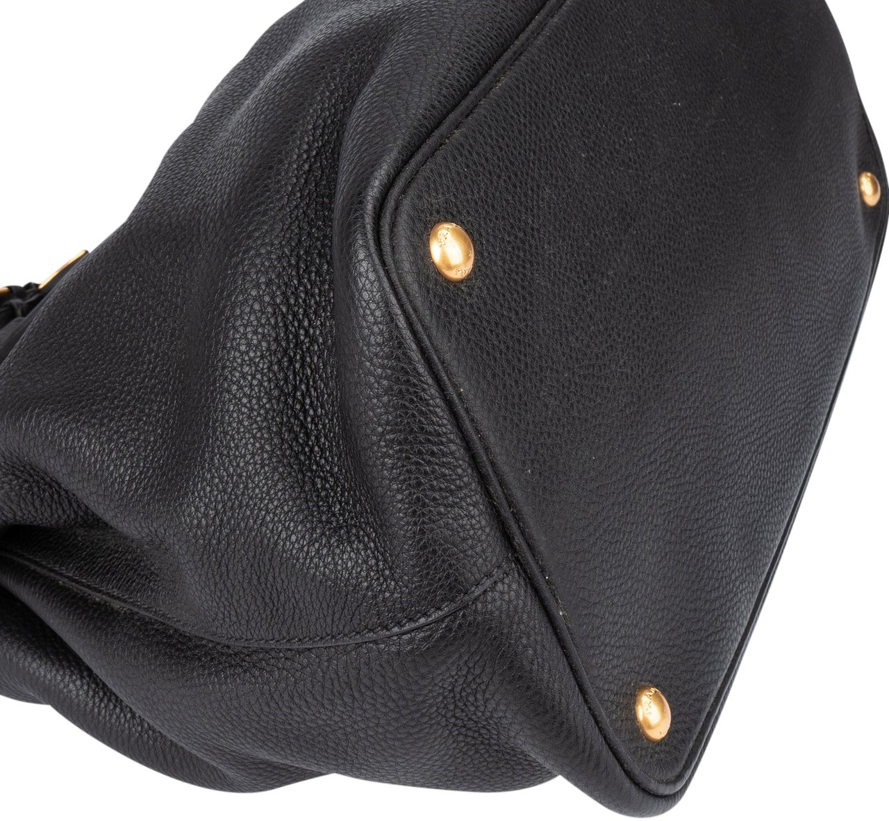 Prada Prada Black Leather Vitello Handbag Zwart
