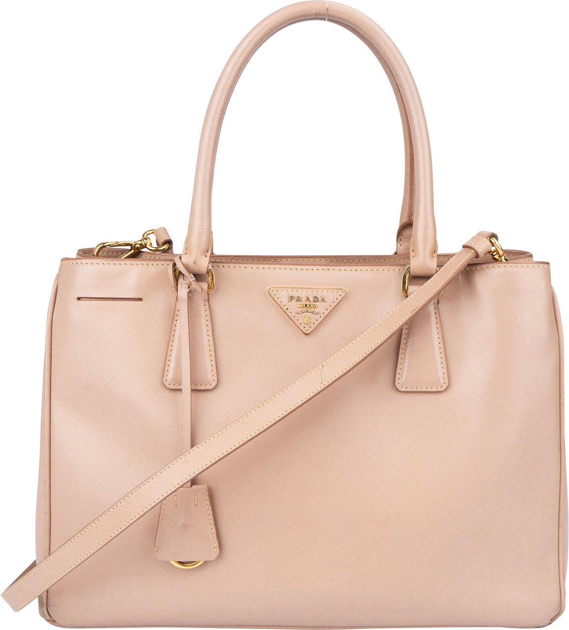 Prada Prada Pink Saffiano Leather Galleria Handbag Roze