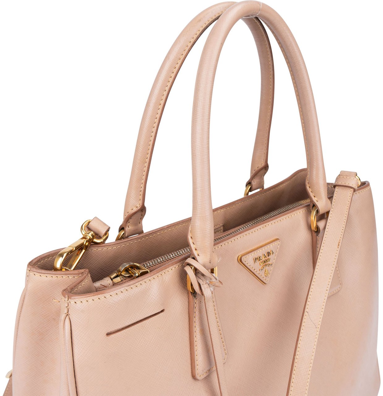 Prada Prada Pink Saffiano Leather Galleria Handbag Roze