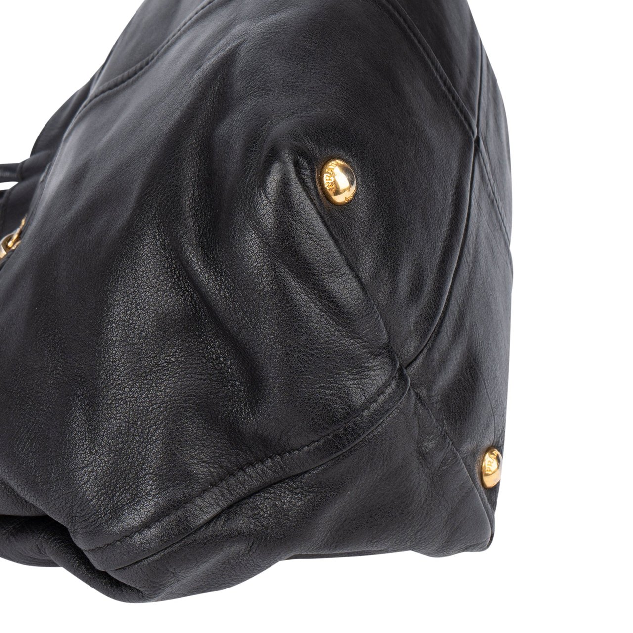 Prada Prada Black Leather City Handbag Zwart