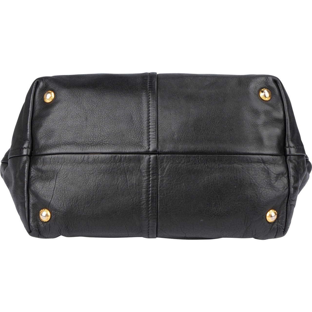 Prada Prada Black Leather City Handbag Zwart
