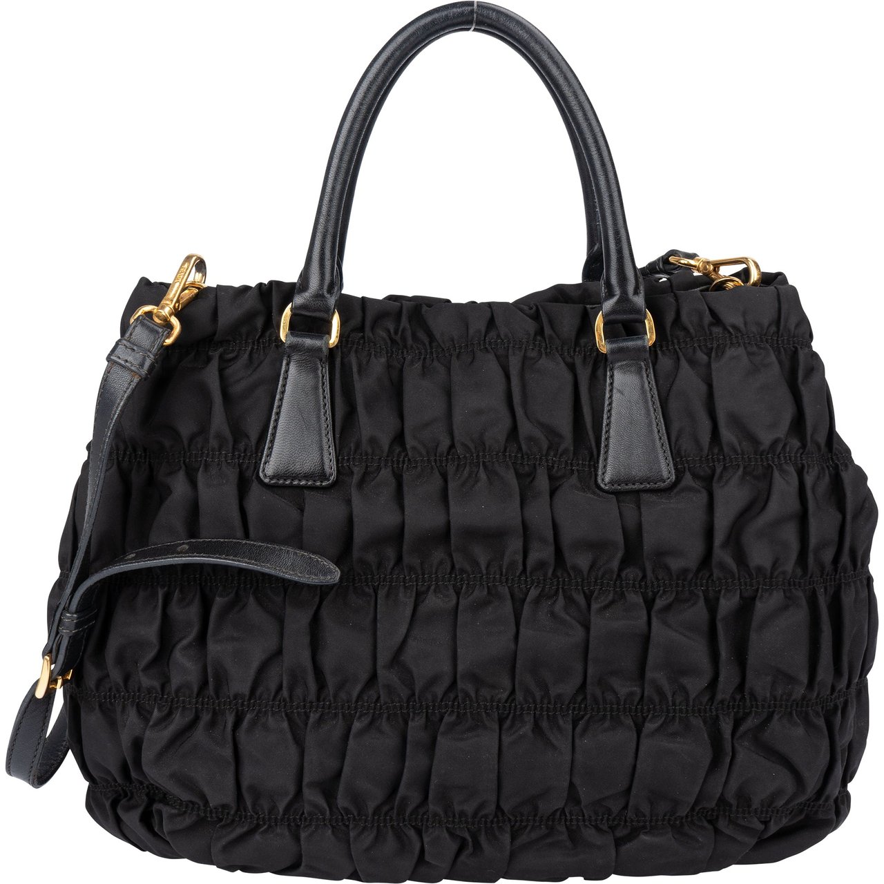 Prada Prada Quilted Nylon City Handbag Zwart