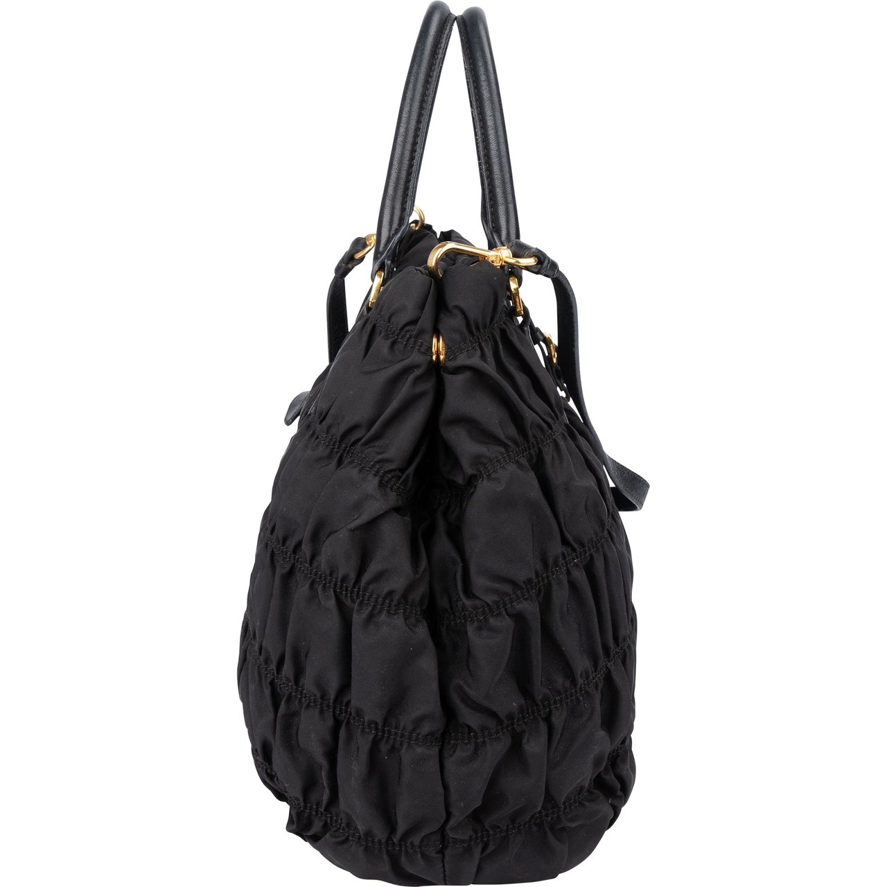 Prada Prada Quilted Nylon City Handbag Zwart