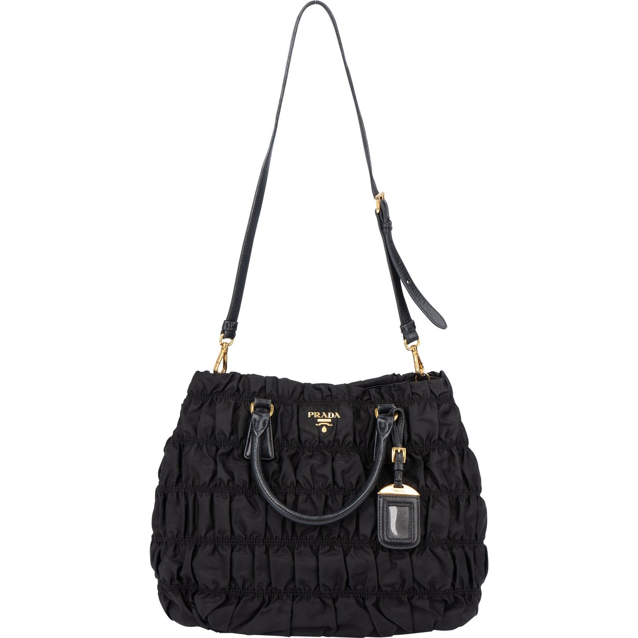 Prada Prada Quilted Nylon City Handbag Zwart
