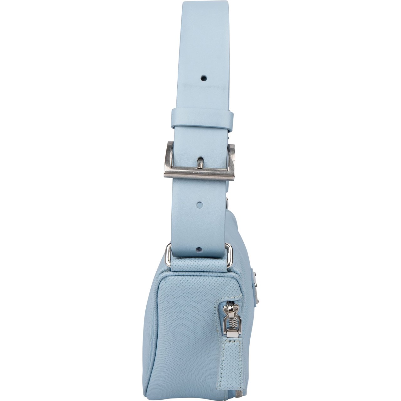 Prada Prada Blue Saffiano Leather Triangle 3 in 1 Crossbody Bag Blauw