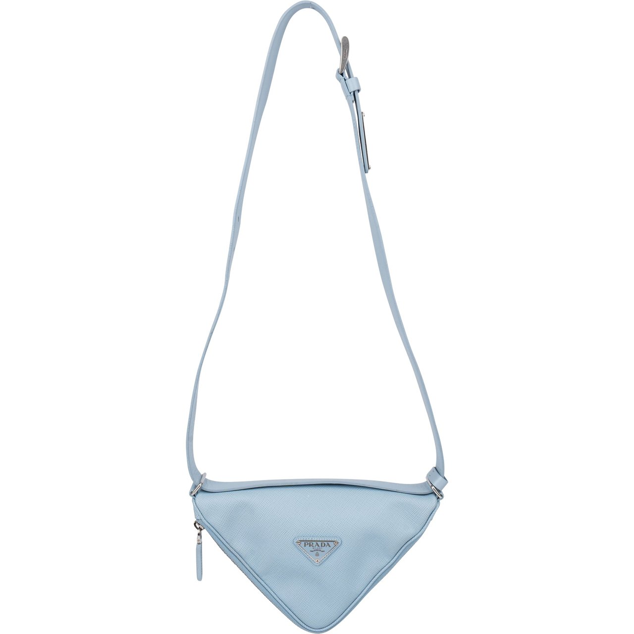 Prada Prada Blue Saffiano Leather Triangle 3 in 1 Crossbody Bag Blauw