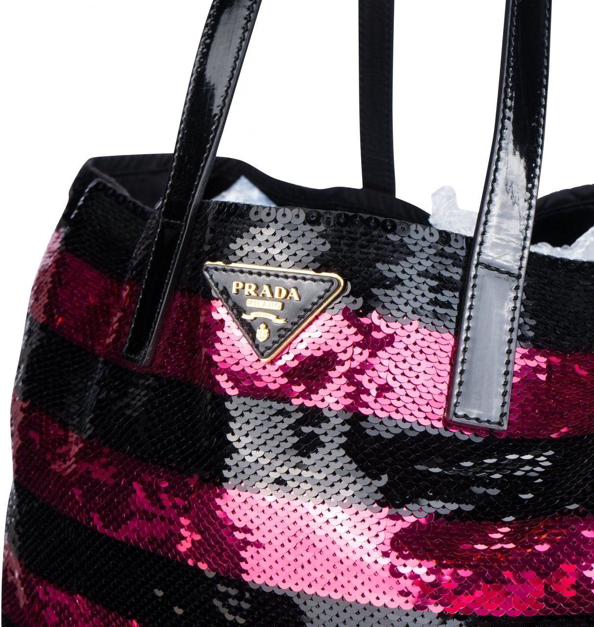 Prada Prada Sequin Paillettes Fuchsia Shopper Bag Divers