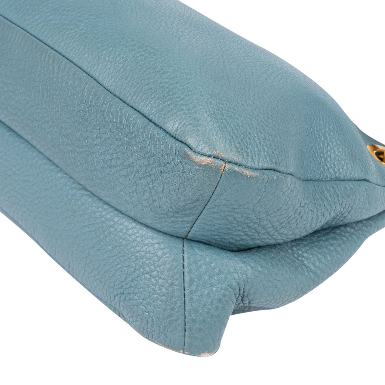 Prada Blue Leather Cleo Shoulder Bag Blauw