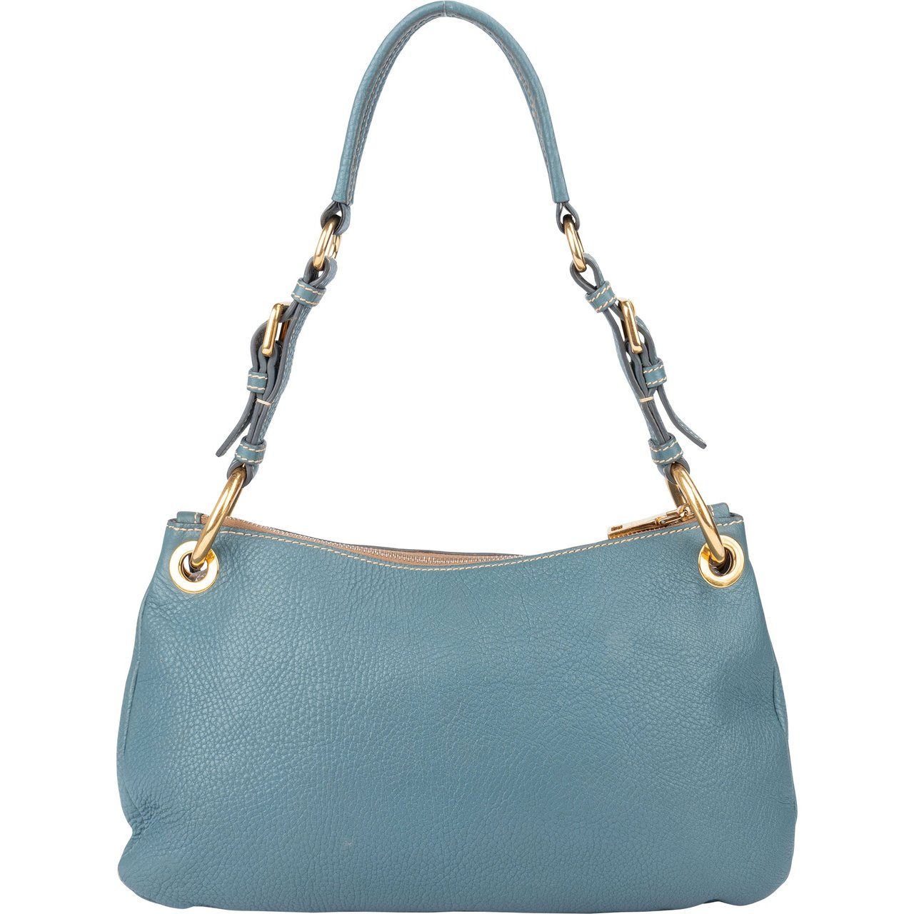 Prada Prada Blue Leather Cleo Shoulder Bag Blauw