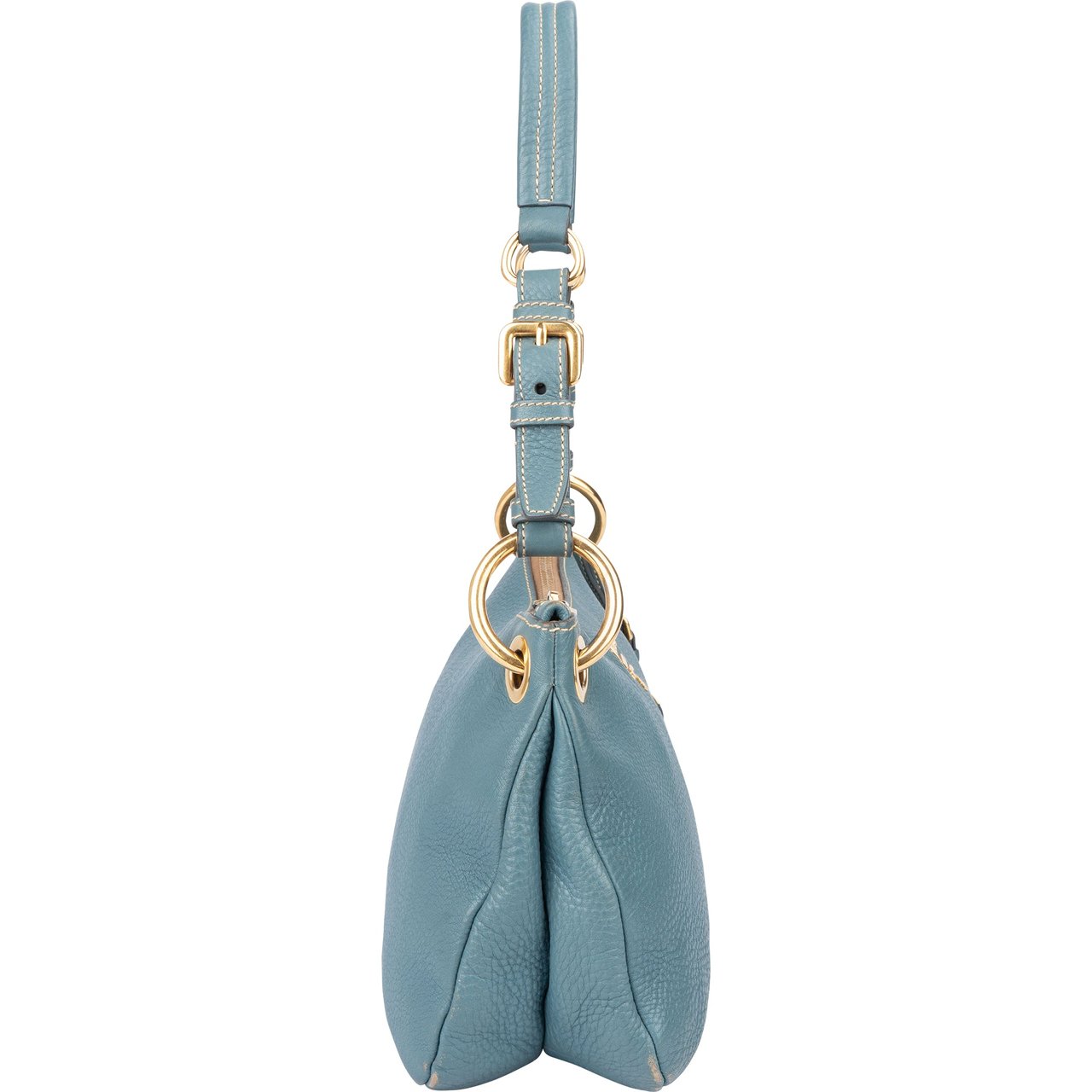 Prada Prada Blue Leather Cleo Shoulder Bag Blauw
