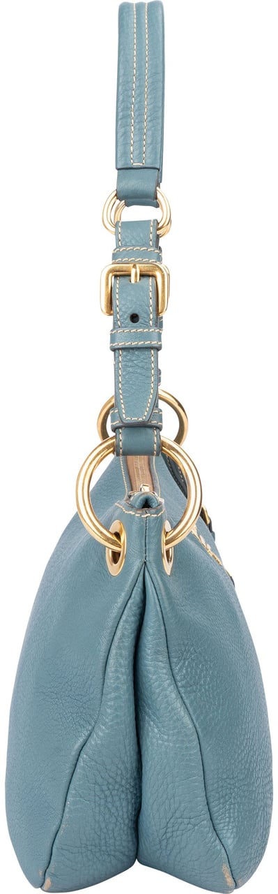 Prada Blue Leather Cleo Shoulder Bag Blauw