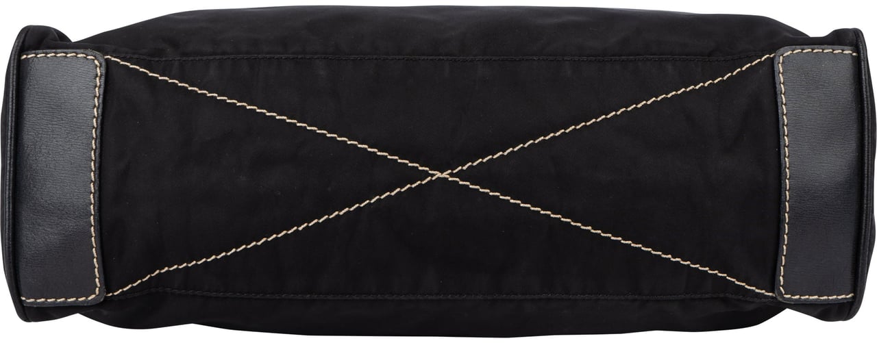 Prada Black Nylon Triangle Handbag Zwart