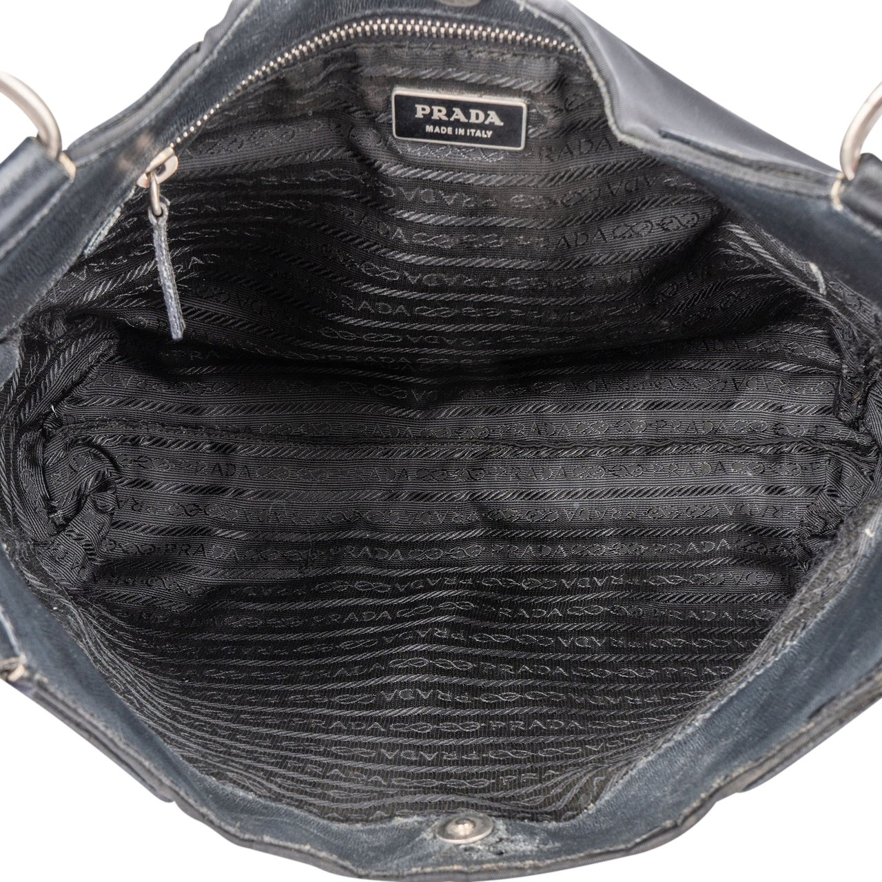 Prada Prada Black Nylon Triangle Handbag Zwart
